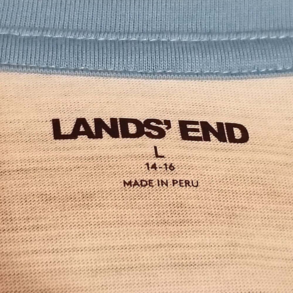 Lands End L Shirts Lot Of 3 Black Long Sleeve Blue Striped Black Turtleneck - Picture 5 of 9